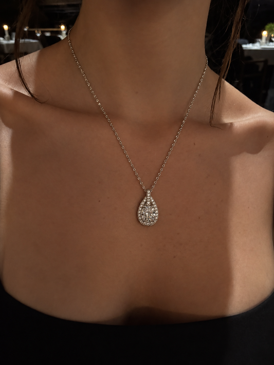 Pear Drop Solitaire Necklace