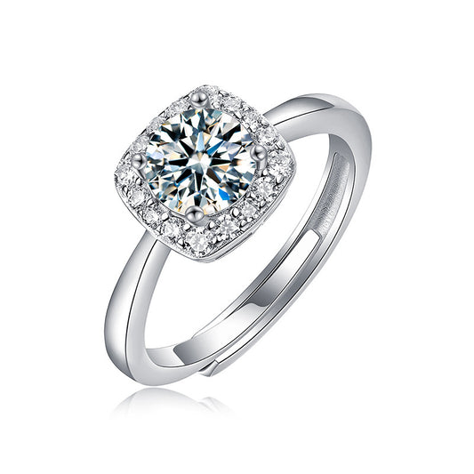 Square Cushion Halo Ring
