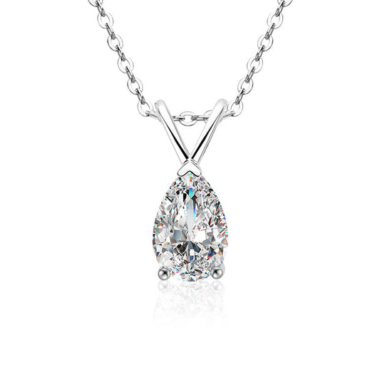 Pear Cut Moissanite Pendant Necklace