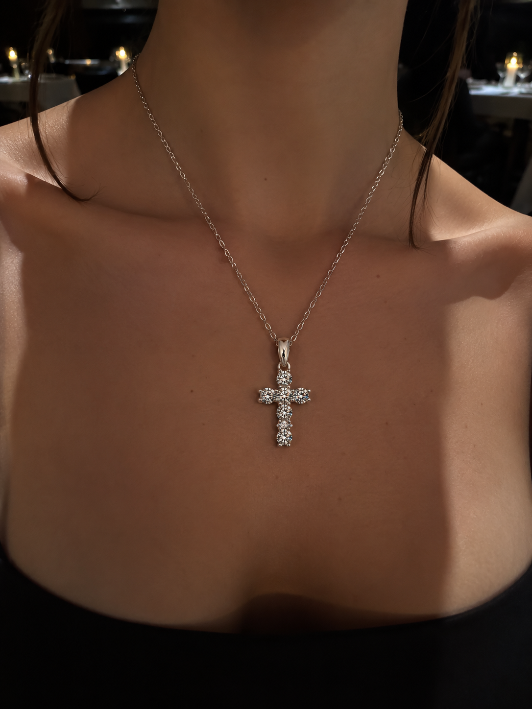 VVS Cross Pendant Necklace